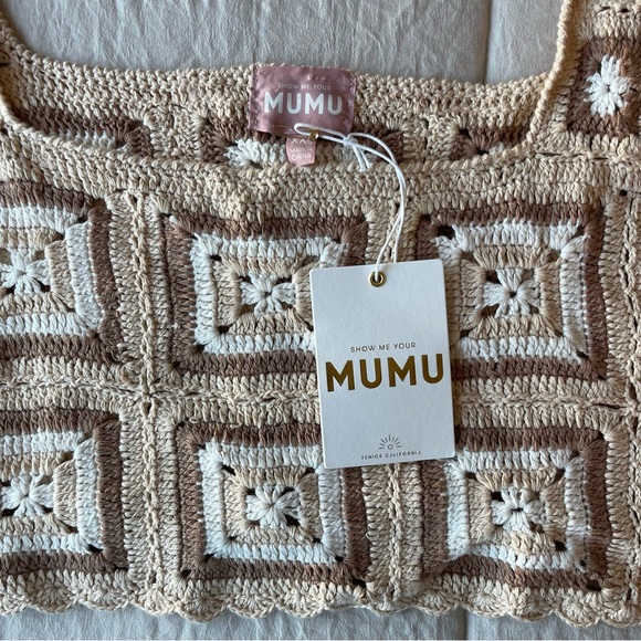 NWT Show Me Your Mumu XXL Granny Squares Crop Top 100% Cotton - Picture 3 of 6